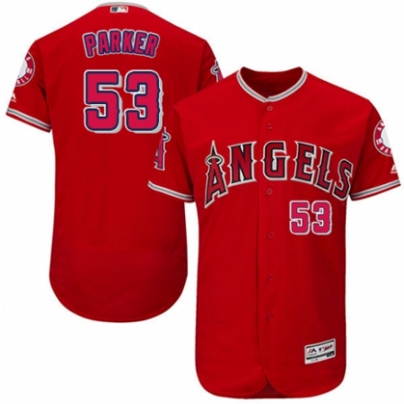 Men's Majestic Los Angeles Angels of Anaheim #53 Blake Parker Red Alternate Flex Base Authentic Collection MLB Jersey