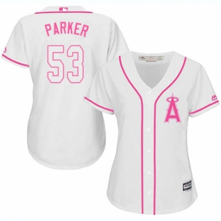 Women's Majestic Los Angeles Angels of Anaheim #53 Blake Parker Authentic White Fashion Cool Base MLB Jersey