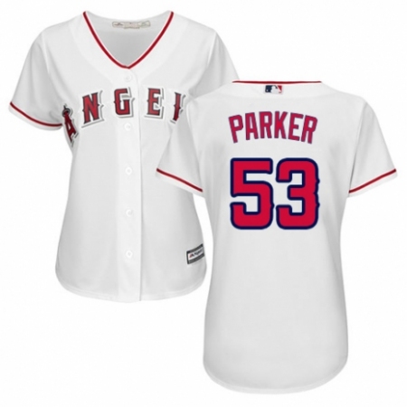 Women's Majestic Los Angeles Angels of Anaheim #53 Blake Parker Replica White Home Cool Base MLB Jersey