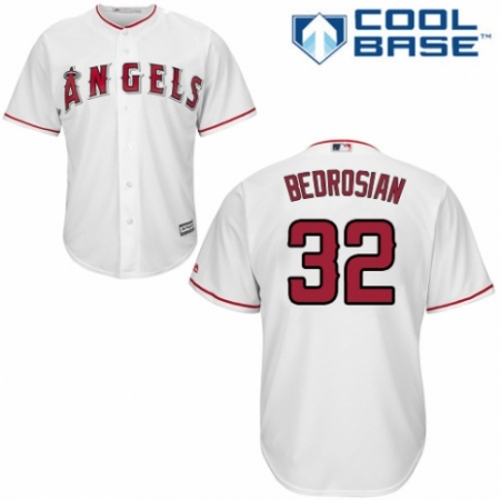 Youth Majestic Los Angeles Angels of Anaheim #32 Cam Bedrosian Replica White Home Cool Base MLB Jersey
