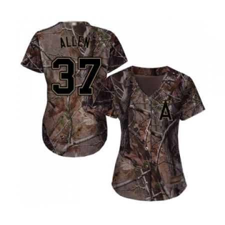 Women's Los Angeles Angels of Anaheim #37 Cody Allen Authentic Camo Realtree Collection Flex Base Baseball Jersey