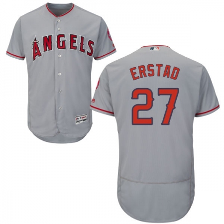 Men's Majestic Los Angeles Angels of Anaheim #27 Darin Erstad Grey Flexbase Authentic Collection MLB Jersey