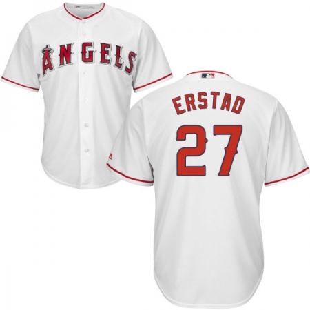 Men's Majestic Los Angeles Angels of Anaheim #27 Darin Erstad Replica White Home Cool Base MLB Jersey