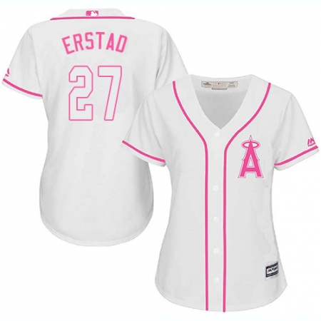 Women's Majestic Los Angeles Angels of Anaheim #27 Darin Erstad Authentic White Fashion Cool Base MLB Jersey