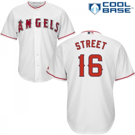 Men's Majestic Los Angeles Angels of Anaheim #16 Huston Street Replica White Home Cool Base MLB Jersey