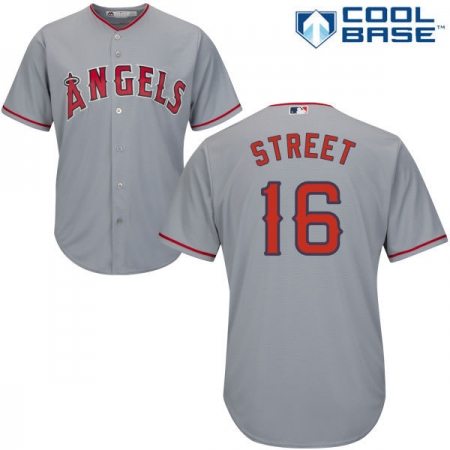 Youth Majestic Los Angeles Angels of Anaheim #16 Huston Street Authentic Grey Road Cool Base MLB Jersey