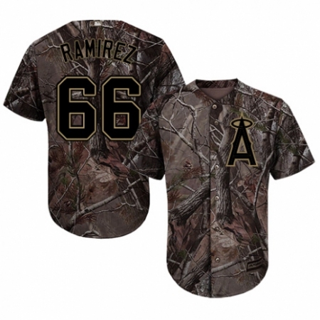 Youth Majestic Los Angeles Angels of Anaheim #66 J. C. Ramirez Authentic Camo Realtree Collection Flex Base MLB Jersey