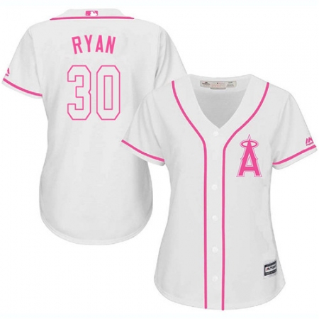 Women's Majestic Los Angeles Angels of Anaheim #30 Nolan Ryan Replica White Fashion Cool Base MLB Jersey