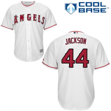 Men's Majestic Los Angeles Angels of Anaheim #44 Reggie Jackson Replica White Home Cool Base MLB Jersey