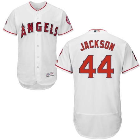 Men's Majestic Los Angeles Angels of Anaheim #44 Reggie Jackson White Home Flex Base Authentic Collection MLB Jersey