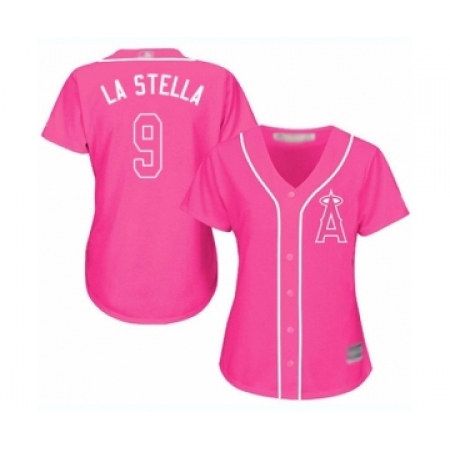 Women's Los Angeles Angels of Anaheim #9 Tommy La Stella Authentic Red American League 2019 Baseball All-Star Jersey